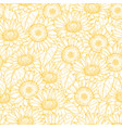 sunflower seamless pattern line yellow vector image vector image