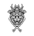 black panther samurai japan silhouette vector image vector image