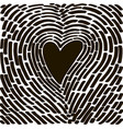 hand drawing heart in the form of a fingerprint vector image vector image