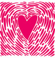 hand drawing heart in the form of a fingerprint vector image vector image
