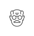 old man line outline icon vector image