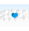 paper hearts background with alone blue heart vector image