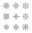snowflake icons set variable line vector image