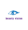 beauty woman female girl eye world globe earth vector image vector image