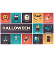halloween - modern flat design icons set vector image