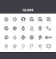 set 24 globe and earth planet web icons vector image vector image
