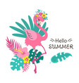 summer flamingo beautiful t-shirt art vector image