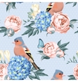birds and flowers seamless vector image vector image