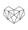 geometric symbol heart shape frame vector image