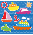 marine transport stickers vector image vector image