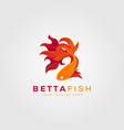 betta fish fire modern logo design vector image vector image
