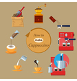 circle of how to make cappuccino vector image vector image