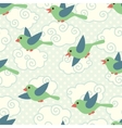 seamless pattern with cute cartoon birds vector image vector image