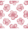 seamless pattern with hand drawn pastel sakura vector image