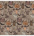 seamless pattern with sketch halloween vector image vector image