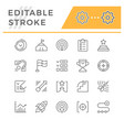 set line icons goal vector image