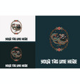 artwork design of wolf and snake vector image vector image
