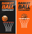 flyer or web banner design with basketball hoop vector image