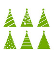 green christmas trees set on white background vector image