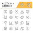 set line icons copywriting vector image