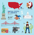 usa flat icons design travel concept vector image vector image