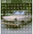 100 line icons set for web design and user vector image
