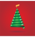 christmas card with ribbon tree vector image