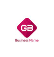 initial letter gb logo template design vector image