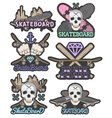 set of colorful skateboard emblems vector image vector image