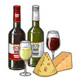 wine drink colorful set emblems vector image