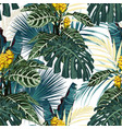 tropical exotic floral seamless pattern vector image