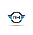 initial letter kh logo template design vector image
