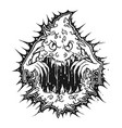 weed cannabis monster silhouette vector image vector image