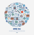 garage sale or flea market concept in circle vector image vector image