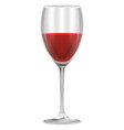 wine glass with red alcohol drink realistic vector image