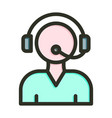 call center thick line filled colors for personal vector image vector image
