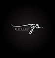 initial letter gs logo - hand drawn signature vector image vector image