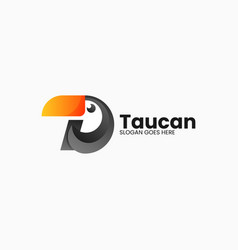 logo letter d toucan gradient colorful style vector image vector image