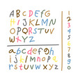 set element drawing kid alphabet colorful vector image