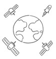 set earth rocket and satellite vector image