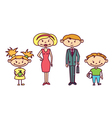 cute doodle family set vector image vector image
