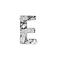 floral letter for laser cutting or coloring book vector image