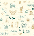 seamless pattern on tee and coffee theme vector image