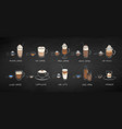 infographic set coffee drinks vector image