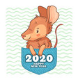 pocket rat happy new year 2020 cute cartoon rat vector image vector image