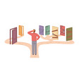 choice path easy or difficult man and doors vector image vector image