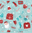 christmas and new year seamless pattern vector image vector image