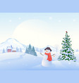 christmas morning snowman vector image vector image