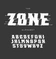 exclusion zone letters and numbers set bold vector image vector image