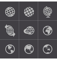 black globe icons set vector image vector image